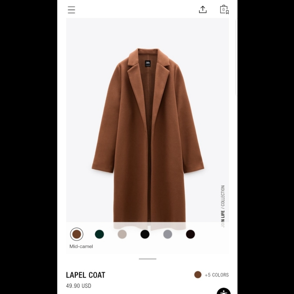 Zara lapel coat